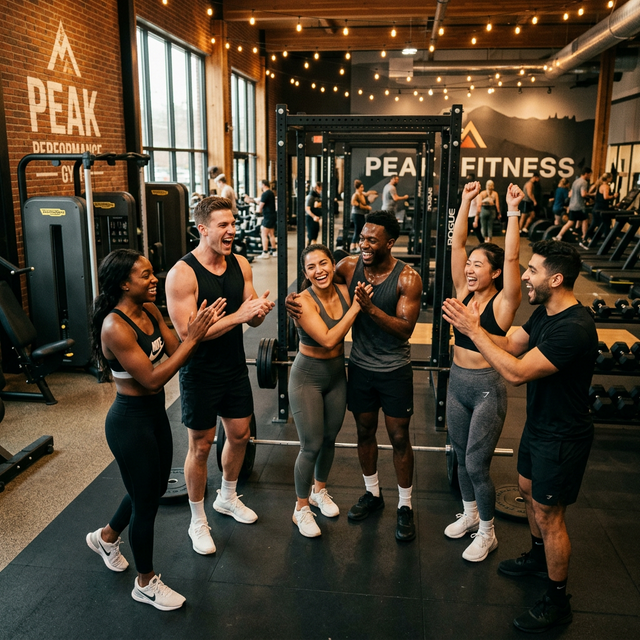 Members celebrating fitness milestone together